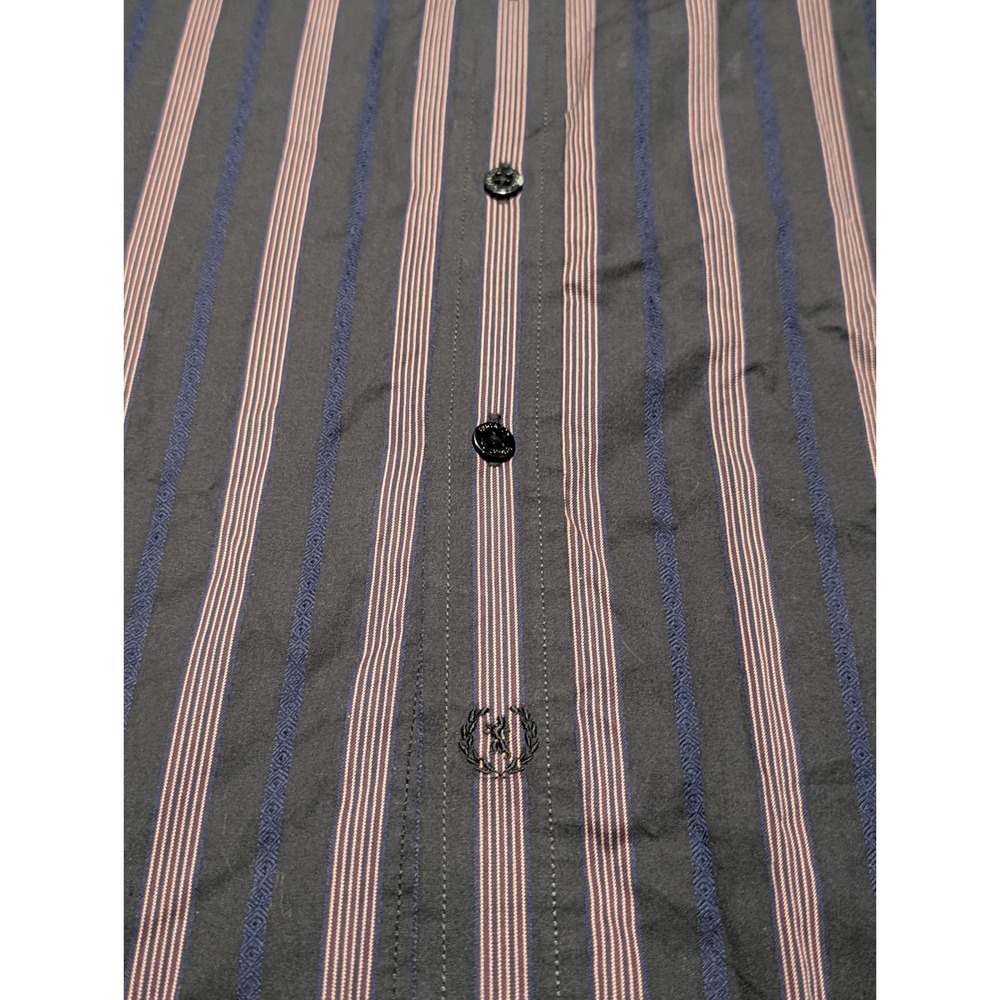 Bugatchi‎ Uomo Button Down Mens L Brown Blue Striped Long Sleeve Classic Shirt - Picture 3 of 7